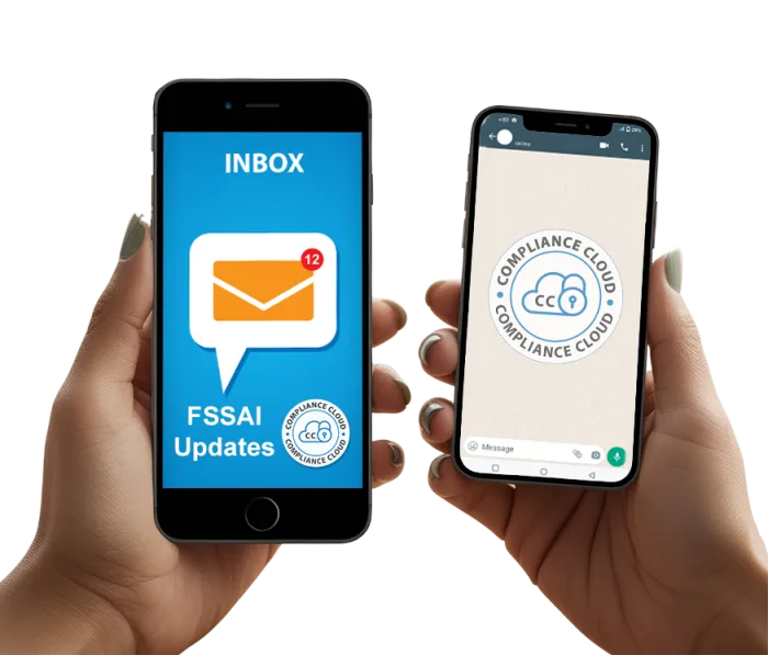 FSSAI update summaries arriving on email and WhatsApp from Compliance Cloud